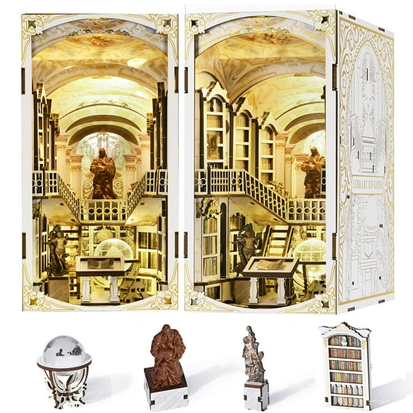 Kit Book Nook MiniCity DIY Library of Gods con luz LED