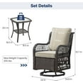 thumbnail image 7 of 3 Pieces Outdoor Wicker Swivel Chair Set, Swivel Rocking Chairs Set of 2 with Rattan Side Table, 360-Degree Swivel Rocking Chair for Patio Porch Pool, 7 of 7