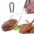 thumbnail image 4 of Utensilio de acero inoxidable para parrilla, filetes, verduras y más: pinzas para alimentos duraderas, perfectas para cocinar al aire libre y ensaladas Pinzas para barbacoa de primera, 4 of 8