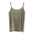 thumbnail image 4 of MESSUEN Camisole Tops for Women Tank Top for Women with Built in Bra V-neck Camisole Tank for Built in Bras Padded Tanks Fit Women's Casual Tank Tops Womens Shirts Casual Army Green L, 4 of 5