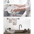 thumbnail image 5 of Happy Easter Kitchen Dish Towels for Drying Dishes Set of 2, Spring Grey Bunny Colorful Eggs Flower Beige Waffle Weave Microfiber Hand Tea Bathroom Towels Quick Dry & Absorbent Towel 12x12, 5 of 7