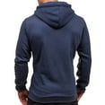 thumbnail image 2 of SAYOO Men Solid Color Zip Up Hoodie Long Sleeve Classic Winter Cotton Sweatshirt Slim Jacket Coat Top with Kangaroo Pocket, 2 of 4