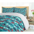 thumbnail image 5 of Ambesonne Nautical Duvet Cover Sets, Funny Ships and Sailboats, 2-Queen, Turquoise Vermilion Blue, 5 of 7