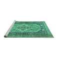 thumbnail image 2 of Ahgly Company Machine Washable Indoor Round Persian Turquoise Blue Traditional Area Rugs, 8' Round, 2 of 4
