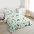 thumbnail image 3 of Homewish Cute Owl Fox Queen Comforter Set,Wild Animal Bedding Sets,Green Orange Gray Bedding Comforter Set For Girls Kids,Ultra Soft Home Decor Reversible,3 Pieces, 3 of 8