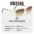 thumbnail image 4 of Ray-Ban RB3746 Rectangle Shaped Non-Polarized Sunglasses for Men & Women - Includes Official RAYBAN Eyewear Kit - Ideal Formal & Casual Wear Sunglasses - Clear Gradient Brown Lens, 4 of 7