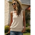 thumbnail image 6 of Women V Neck Tank Tops Summer Ribbed Sleeveless Casual Tops Loose Fit Banded Bottom Shirts, 6 of 7