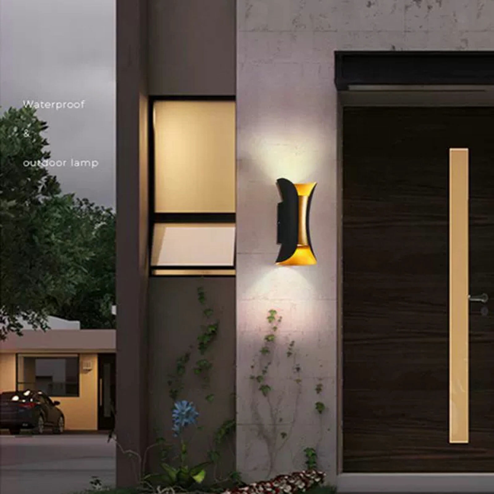 Modern Up Down Wall Light Indoor Outdoor Sconce Black Porch Aluminium Fixture
