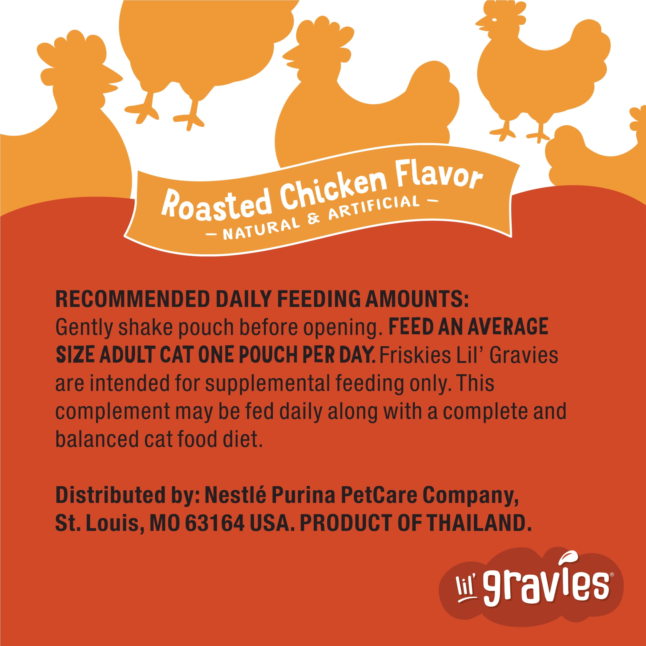 (6 pack) Purina Friskies Lil Gravies Roasted Chicken Flavor Gravy, Wet Cat Food, 1.55 oz. Pouch