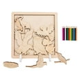 thumbnail image 2 of HILABEE Wooden Doodle Animal Puzzle Handmade Craft Education Learning Montessori C, 2 of 6