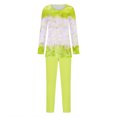 thumbnail image 5 of Puntoco Conjunto De Camiseta Y Pantalones Largos Con Cuello Redondo Y Manga Larga Estampado Informal Para Mujer Amarillo Xxxl, 5 of 5
