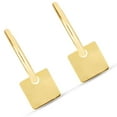 thumbnail image 4 of JewelStop 14K Yellow Gold Dangle Square Drop Huggie Hoop Earrings with Polished Finish and Endless Clasp, 4 of 7