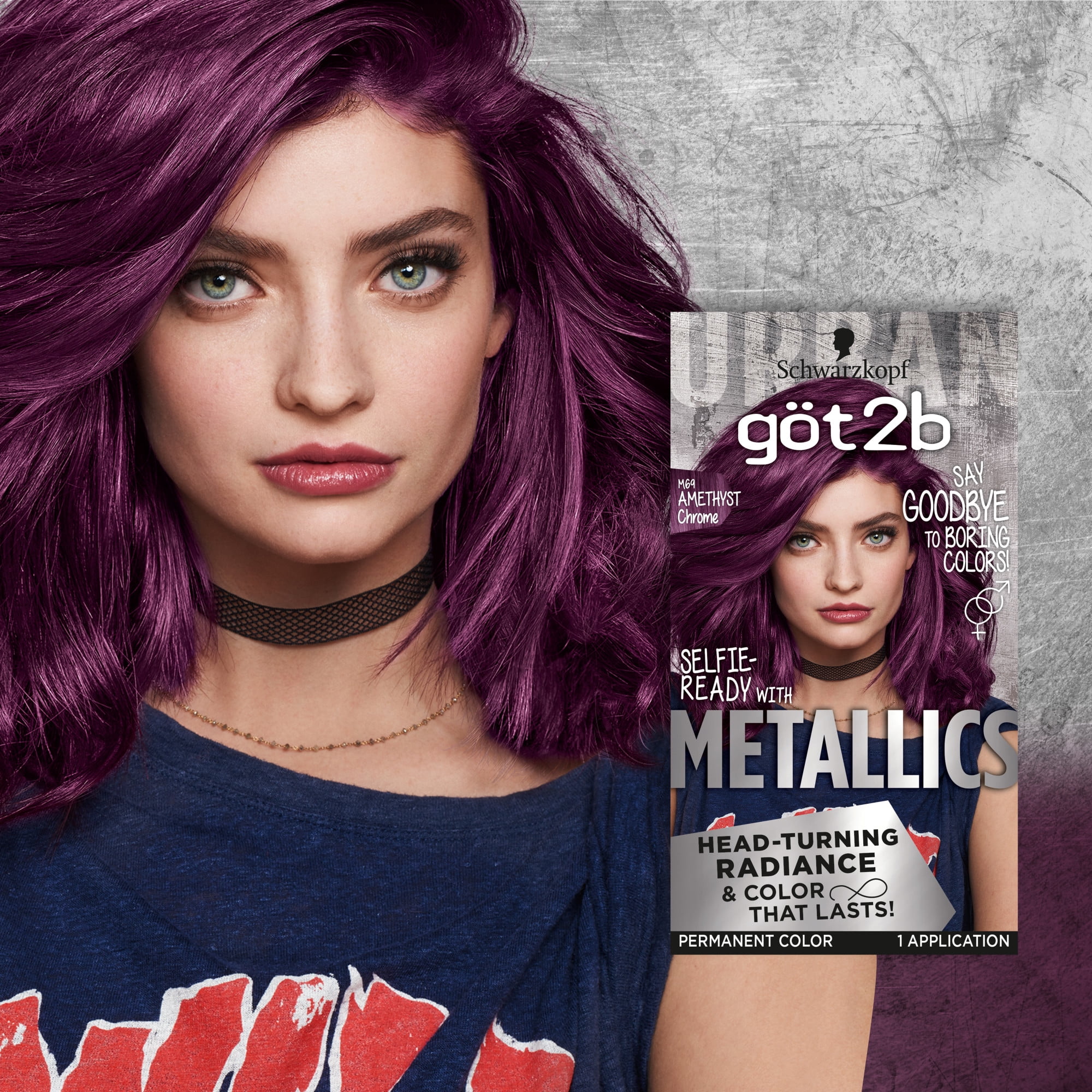 Schwarzkopf Got2b Metallics Permanent Hair Color, M69 Amethyst Chrome