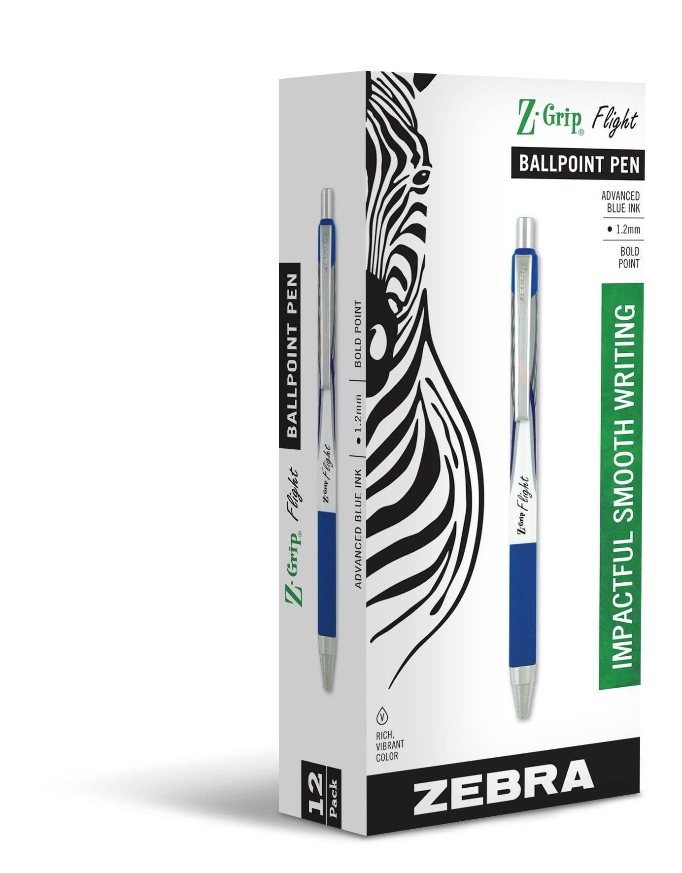 Z-Grip Flight Retractable Ballpoint Pen, 1.2 mm, Blue - Dozen