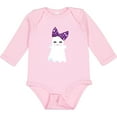 thumbnail image 3 of Inktastic Little Ghost, Cute Ghost, Ribbon, Halloween Girls Long Sleeve Baby Bodysuit, 3 of 5