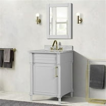 Bellaterra Home 800632-24GD-WH 24 in. Single Vanity with Carrara Marble Top, White