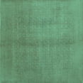 thumbnail image 1 of Ahgly Company Machine Washable Indoor Square Abstract Turquoise Blue Contemporary Area Rugs, 8' Square, 1 of 4
