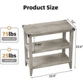 thumbnail image 2 of Grey Farmhouse End Table, 3 Tier Rustic Side Table, Narrow Sofa Table Set of 2 with Ample Storage Shelf, Rectangular Nightstand with Metal Corner Guards for Living Room, Bedroom (1 PC), 2 of 8
