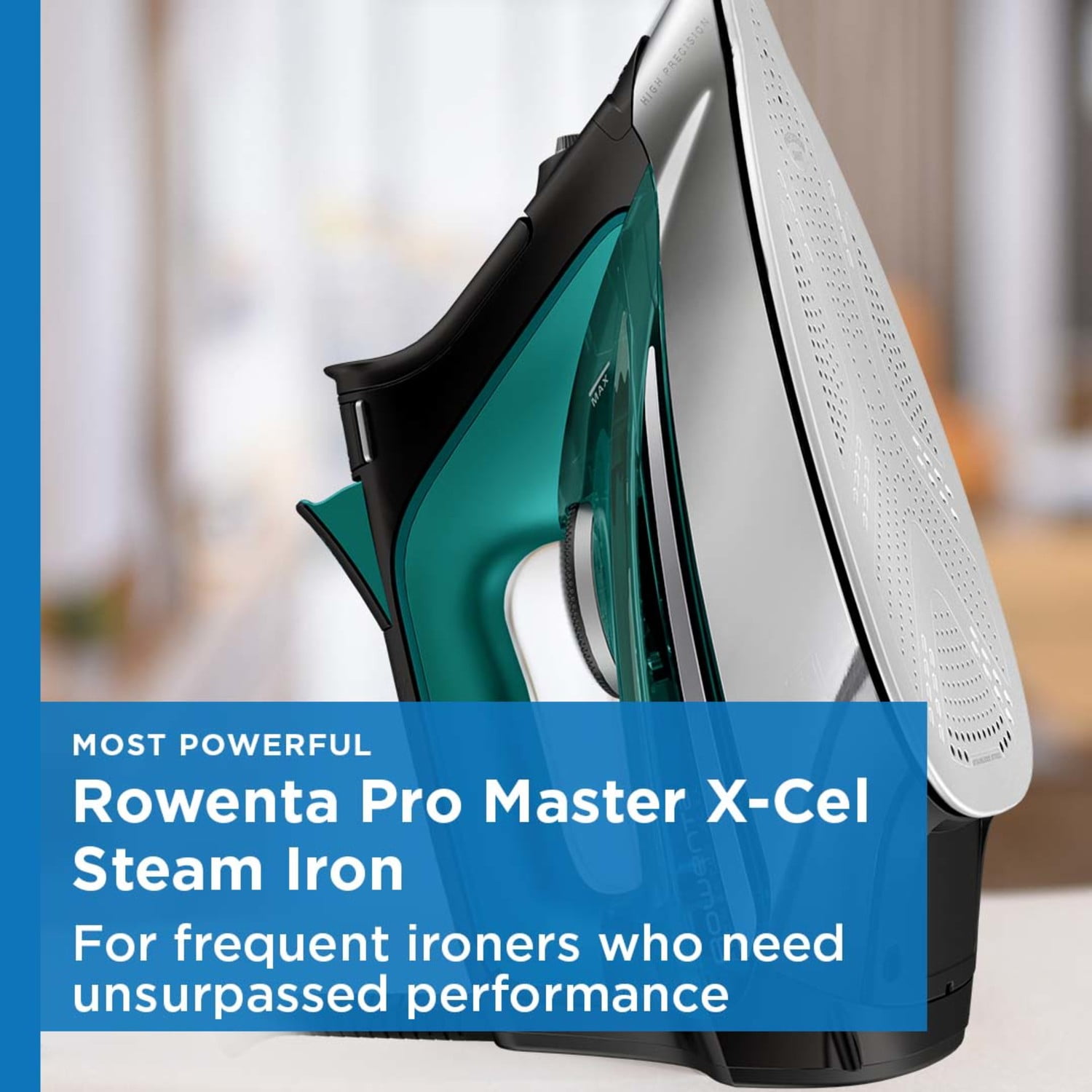 Rowenta Pro Master Xcel Steam Iron Professional Performance Microsteam HD Stainless Steel Soleplate DW8360 Walmart