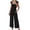 Black, variant on Womens Casual Jumpsuits Summer Boho Outfits Printed Smocked Wide Leg Vacation Jumper With Pockets