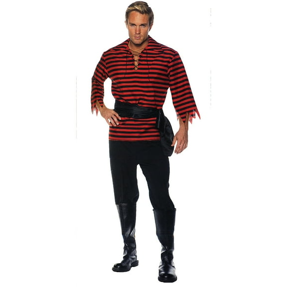 Underwraps Mens Red and Black Dashing Pirate Costume - One Size Fits Most