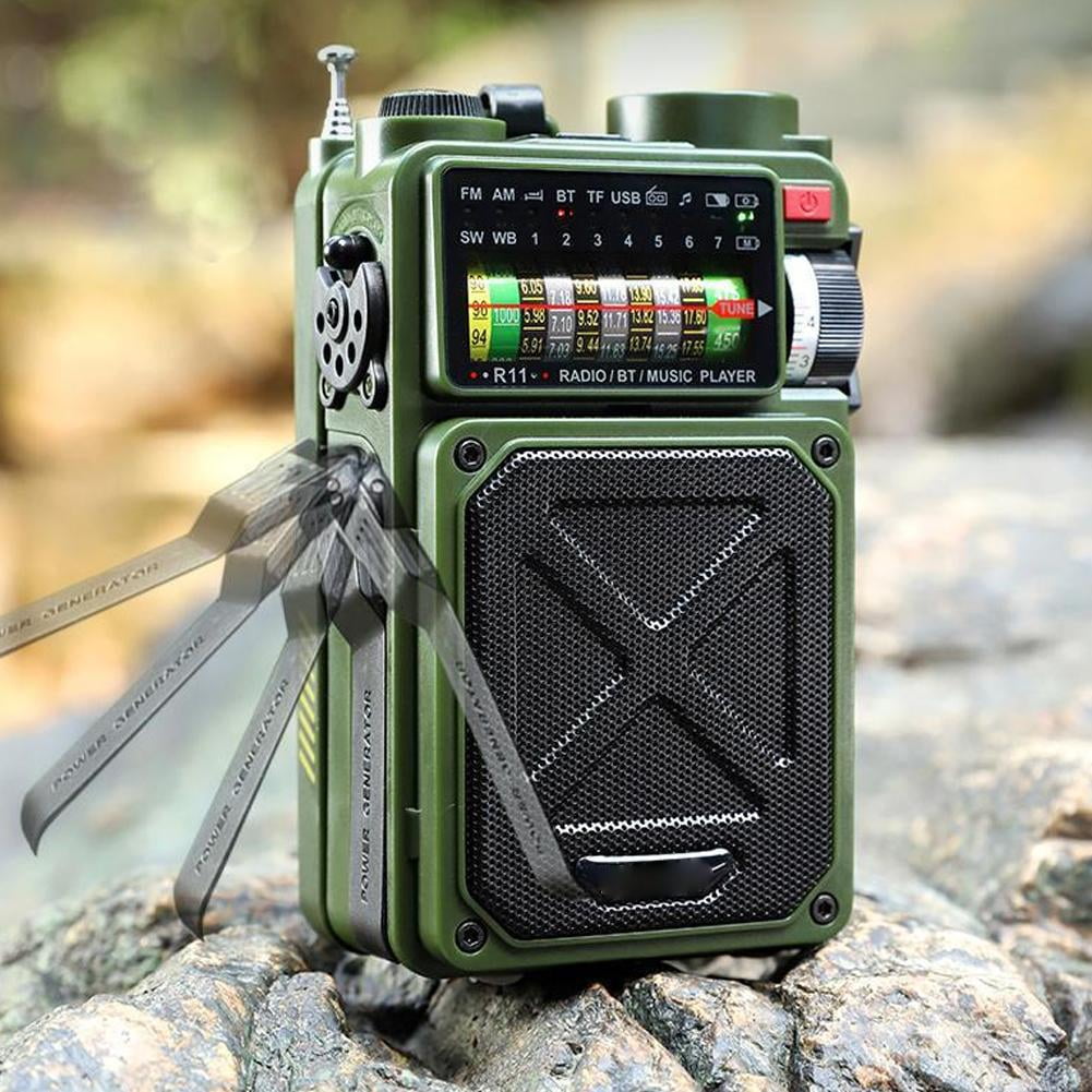 15 in 1 Outdoor Weather Radio, 4000mAh/18500mWh Solar Hand Crank Emergency Radio,Battery AM//SW/NOAA Weather Alert Radio with Flashlight,Cell Phone Charger and SOS Siren for Power Outages