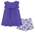 thumbnail image 2 of Millie Loves Lily Girls Blue Iris Ruffle Top and Butterfly Printed Ruffle Short Set,Big Girls,Size 6 2-PCS, 2 of 4