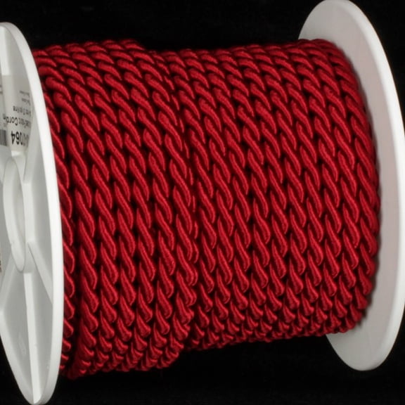The Ribbon People Wine Red Braided Cording Wired Craft Ribbon 0.25" x 27 Yards