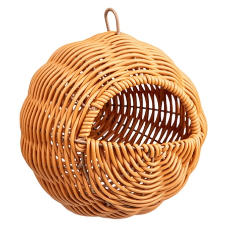 Rattan Bird Nest for Cage, Hanging Hammock Bed for Parakeet, Warm House Hut Parrot Cage Accessories for Cockatiel Budgerigar Finch Canaries