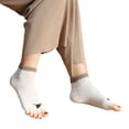 thumbnail image 6 of JUUNthy Womens Open Toe Socks, Cute Soft Crew Cut Cotton Comfort Five Finger Ankle Socks Gray, 6 of 12