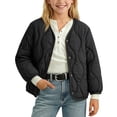 thumbnail image 2 of KyCheLot Boys Girls Button Jacket Crew Neck Solid Color Long Sleeve Clothes Kids Lightweight Travel Winter Coats, 2 of 6
