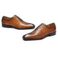 thumbnail image 5 of Santimon Yellow Brown Dress Shoes for Men Lace up Formal Modern Oxford Shoes Stylish Pointed Toe Derby Shoes for Wedding Party US 7.5, 5 of 8