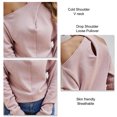 thumbnail image 4 of Chandail de Couleur Pure, Femmes V Pull Col Chaud Pull à Manches Longues Chandail Top-Notch Performance, 4 of 5