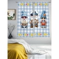 thumbnail image 3 of Summer Nautical Sheer Curtains 2 Panels Set Cute Gnomes Crab Cartoon Rudder Starfish Blue Plaid Sheer Window Curtains Light Filtering Rod Pocket Voile Drapes for Bedroom Living Room 52"x63", 3 of 8