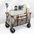 thumbnail image 7 of Whitsunday Heavy Duty Collapsible Wagon Cart, 380lb Load-Bearing Utility Wagon Cart with Big All Terrain Wheels, Folding Outdoor Wagon with Side Pocket for Beach, Camping, Outdoor Beige, 7 of 7