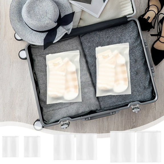 kladzum Travel Storage Bags, 2Pcs Clothes Packaging Bags, Foldable Packing and Moving Organization Bag, Plastic Clothing Zipper Bags Pouch for Travel Shoes Clothes Cosmetics Storage Bag