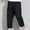 34#Black, variant on Men's Casual Beach Pants, Loose Fit, Solid Color, Drawstring Cuff, Comfortable 3/4 Length Shorts for Relaxation and Outdoor Activities