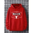 thumbnail image 2 of Wallen & Bull Skull Print Hoodie, Hoodies Para Hombres, Sudadera Con Capucha De Diseño Gráfico Casual Para Hombres Con Bolsillo Canguro Para Primavera Otoño, Como Regalos, 2 of 4
