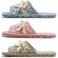 thumbnail image 2 of Zapatillas biroris de algodón con estampado floral para mujer, 3 pares, 2 of 5