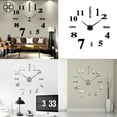 thumbnail image 5 of Luxtrada Frameless Wall Clock, Large Modern 3D Mirror Wall Clock Mute Diy Wall Stickers For Living Room Bedroom Home (Silver), 5 of 5