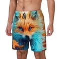 thumbnail image 1 of Kdxio Fiery Red Maple Leaf Fox Print Mens Swim Shorts with Mesh Lining, Breathable and Quick-Drying, Adjustable Waist, Privacy Pocket-Small, 1 of 6