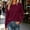 Wine, variant on BXJX Womens Knit Sweaters, Long Sleeve Scallop Trim Casual Crew Neck Pullover Tops for Fall Gray Size S-3XL