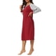 thumbnail image 5 of INSPIRE CHIC Vestido de salón para mujeres, pijama tipo sleepshirt, con mangas largas, cuello Henley, camisones con bolsillos, XL Rojo, 5 of 6