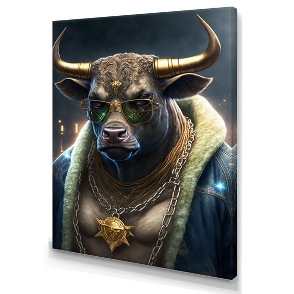 Designart Taurus Gangster In NYC I Canvas Wall Art