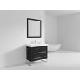 thumbnail image 2 of Fine Fixtures - Modern Black Marble 36" Bathroom Vanity Set,Chrome Hardware, vitreous China Sink Top, 2 of 8