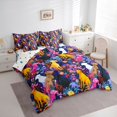 thumbnail image 3 of Manfei Pet Dog Lovers 7-Piece Twin Bedding Sets,Rustic Flower Floral Bedding Comforter Set,Yellow Purple Pink Sheet Sets For Kids,Super Cozy Room Decor Reversible, 3 of 8