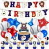 Baseball Birthday Party Supplies-Baseball Theme Happy Birthday Banner 19 Pcs Childrens Balloons and Cake Topper Best Gifts for Sports Boys Children Birthday