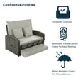 thumbnail image 5 of Harper & Bright Designs Outdoor Sunbed for Two Person Patio Chaise Double Lounger with Cup Tray Adjustable Backrest And Seat For Beach Backyard, Gray Cushions, 5 of 21