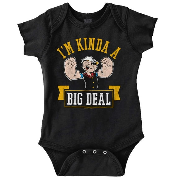 I'm Kinda Kind of a Big Deal Popeye Romper Boys or Girls Infant Baby Brisco Brands 12M