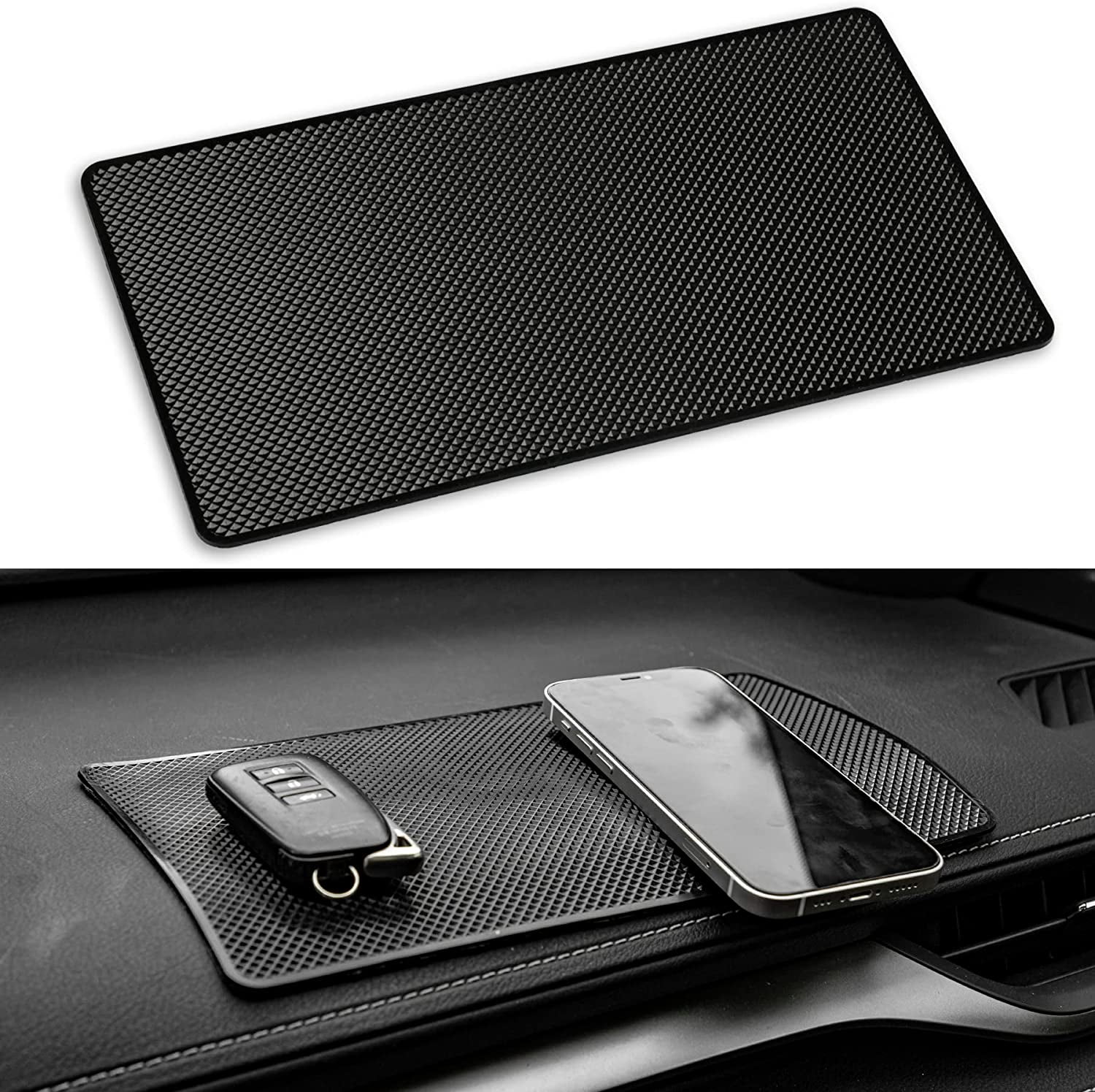 1pc Anti-slip Rubber Mat For Car Dashboard, 10.6 X 5.9 Inches Universal Non- slip Magic Sticky Pad For Holding Cellphone, Sunglasses, Keys, And Other  Small Items